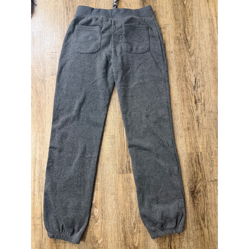 Simply Pink Varsity Graphic Joggers Charcoal Gray Fleece Sweatpants Size Large